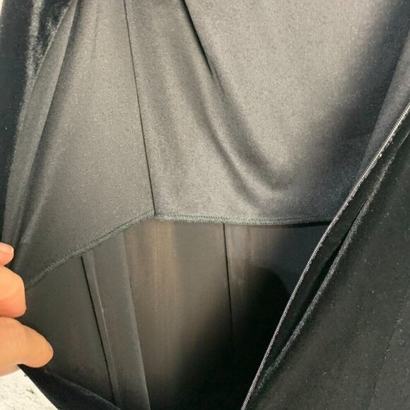 Vintage 90s Cleo Black Velvet Beaded Sleeveless Maxi Dress - Picture 11 of 15